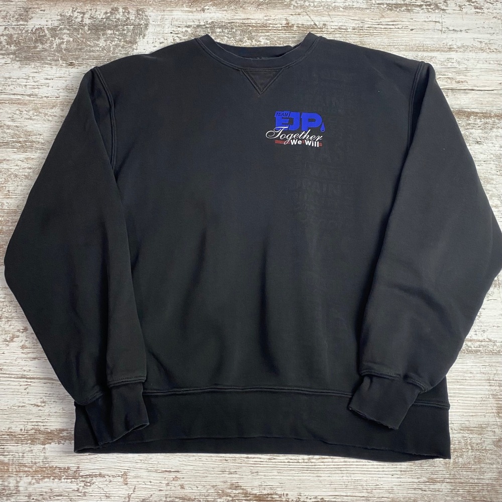 Gear For Sports Big Cotton Mens L Team EJP Faded Black Heavyweight Sweatshirt